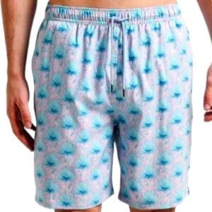 Peter Millar Seaside Collection Swim Trunks XL Palm Print